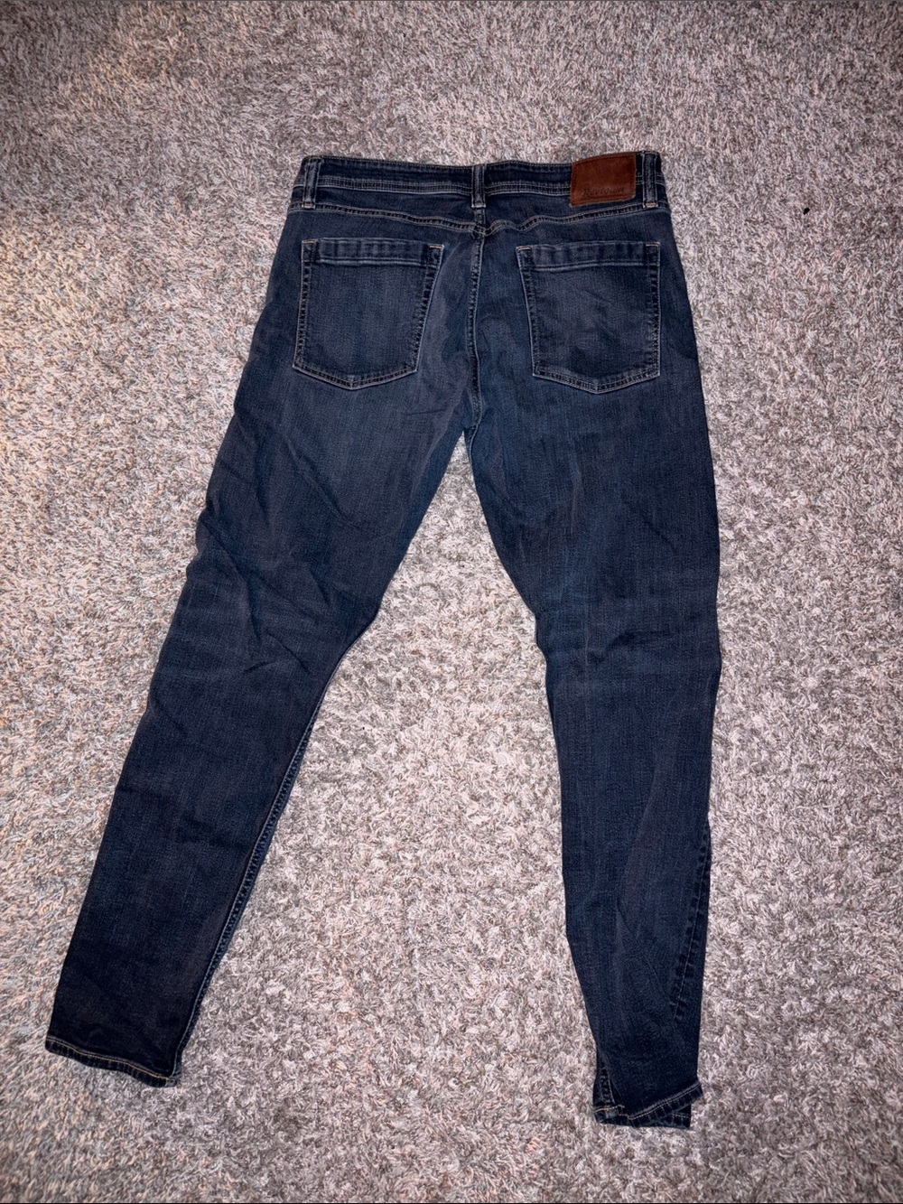 Revtown Men's Skinny Jeans in Dark Blue Denim
